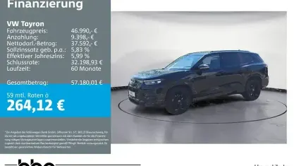 Second-hand VW Tayron R-line 193 CP (141 kW) 2025 Negru SUV