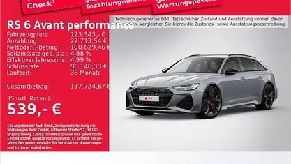 Nardograu Gebraucht 2025 Audi RS6 Performance Kombi | 123.343 € (Fairer Preis)