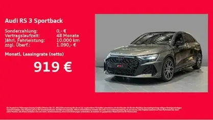 Nuova Audi RS3 Sport 400 CV (294 kW) 2025 Verde Berlina