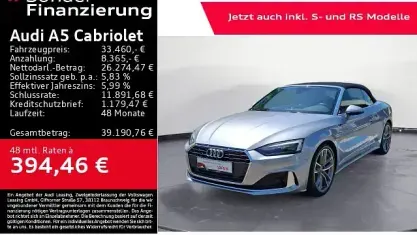 Gebraucht Audi A5 Cabriolet Ambiente 163 PS (119 kW) 2022 Silber Cabrio