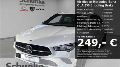 Metalliclack (weiss Gebraucht 2022 Mercedes CLA250 Shooting Brake Kombi | 28.990 € (Superpreis)