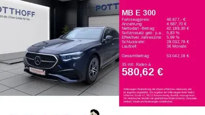 Gebraucht Mercedes E300 AMG Line Premium 313 PS (230 kW) 2024 Nautikblau metallic Limousine