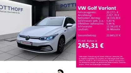 Gebraucht VW Golf VII Style 150 PS (110 kW) 2021 Weiss Kleinwagen