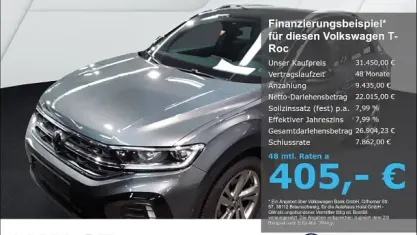 Brugt VW T-Roc Cabriolet R-line 150 HK (110 kW) 2025 Grå SUV