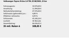 Grau Neu 2025 VW Tayron R-line SUV | 59.970 € (Fairer Preis)