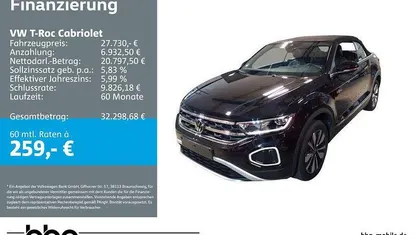 Gebraucht VW T-Roc Cabriolet 116 PS (85 kW) 2025 Schwarz Cabrio