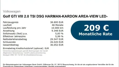 Gebraucht VW Golf VIII GTI 265 PS (194 kW) 2026 Schwarz Limousine