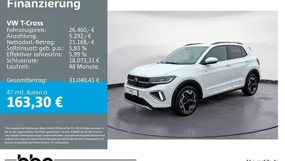 Gebraucht VW T-Cross R-line 116 PS (85 kW) 2025 Weiß SUV