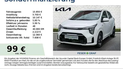 Schneeweiss Gebraucht 2025 Kia Picanto Vision Kleinwagen | 15.850 € (Fairer Preis)