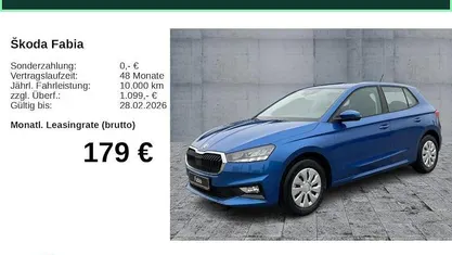 Neu Skoda Fabia Essence 95 PS (69 kW) 2025 Blau Limousine
