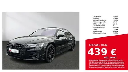 Mythosschwarz metallic Gebraucht 2025 Audi S8 Ambiente Limousine | 107.880 € (Guter Preis)