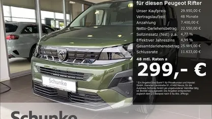 Gruen Gebraucht 2025 Peugeot Rifter Allure Van / Kleinbus | 29.950 € (Fairer Preis)