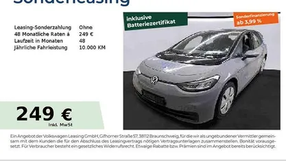 Gebraucht VW ID.3 Pro 106 kW (145 PS) 2022 Mondsteingrau schwarz Kleinwagen