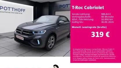 Gebraucht VW T-Roc Cabriolet R-line 150 PS (110 kW) 2025 Rauchgrau metallic Cabrio