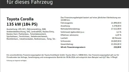Gebraucht Toyota Corolla Club 184 PS (135 kW) 2019 Pure) white ii (weiss Kombi