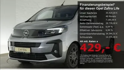 Neu Opel Zafira Life Edition 179 PS (131 kW) 2026 Grau Van / Kleinbus