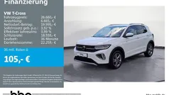 Pure white Gebraucht 2024 VW T-Cross R-line SUV | 26.260 € (Fairer Preis)