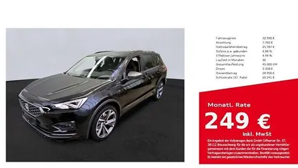 Deep schwarz Gebraucht 2021 Seat Tarraco FR SUV | 32.990 € (Fairer Preis)