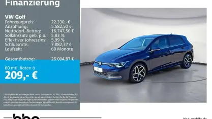 Gebraucht VW Golf VIII Style 131 PS (96 kW) 2022 Blau Limousine