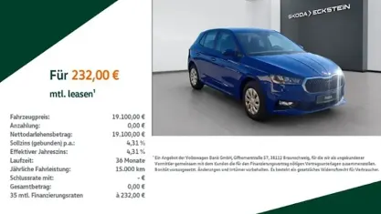 Ny Skoda Fabia Essence 95 HK (69 kW) 2026 Blå Hatchback