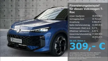 Neu VW T-Roc R-line 150 PS (110 kW) 2025 Blau SUV