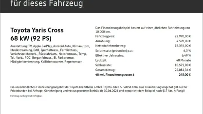 Gebraucht Toyota Yaris Hybrid Comfort 116 PS (85 kW) 2023