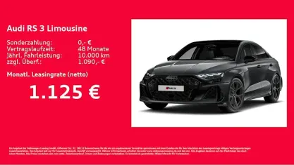 Nuova Audi RS3 Ambiente 400 CV (294 kW) 2026 Verde Berlina