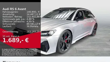 Florettsilber metallic Neu 2025 Audi RS6 Performance Kombi | 146.890 € (Superpreis)