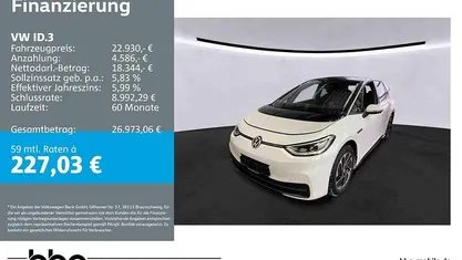 Gebraucht VW ID.3 Pro Performance 150 kW (204 PS) 2023 Blanco nevada/schwarz Kleinwagen
