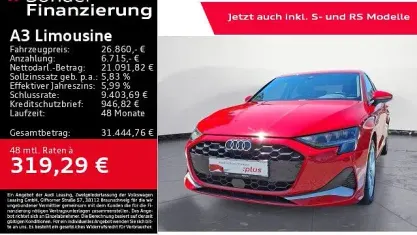 Gebraucht Audi A3 Advanced Plus 150 PS (110 kW) 2025 Progressivrot metallic Limousine
