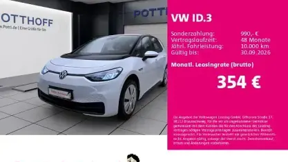 Gebraucht VW ID.3 Pro Performance 150 kW (204 PS) 2023 Gletscherweiß metallic Kleinwagen