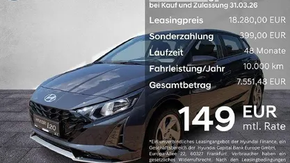 Neu Hyundai i20 Select 101 PS (74 kW) 2025 Aurora grey / met Limousine