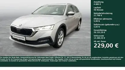 Brugt Skoda Octavia Scout 4x4 150 HK (110 kW) 2022 Sølv Stationcar