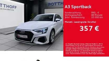 Gebraucht Audi A3 Sportback e-tron S-Line 204 PS (150 kW) 2023 Weiss Kleinwagen