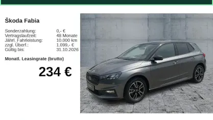 Neu Skoda Fabia Monte Carlo 116 PS (85 kW) 2026 Grau Kleinwagen