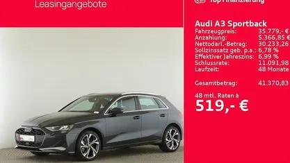 Grau Gebraucht 2025 Audi A3 Advanced Limousine | 35.779 € (Fairer Preis)