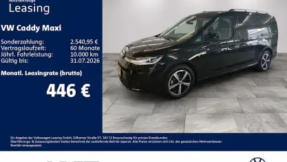 Neu VW Caddy Maxi 122 PS (89 kW) 2026 Schwarz Van / Kleinbus