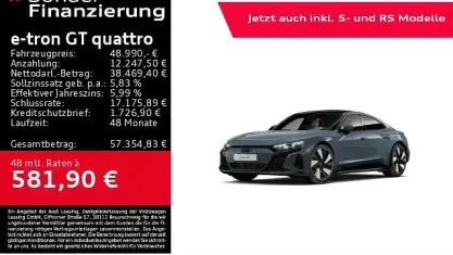 Gebraucht Audi e-tron GT quattro Ambiente 350 kW (476 PS) 2023 Grau Limousine