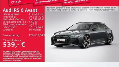 Daytonagrau perleffekt Gebraucht 2025 Audi RS6 Sport Kombi | 114.643 € (Superpreis)