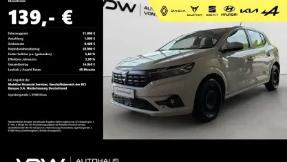 Gebraucht Dacia Sandero Comfort 91 PS (66 kW) 2021 Weiß Kleinwagen