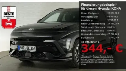 Gebraucht Hyundai Kona N Line 170 PS (125 kW) 2025 Schwarz SUV