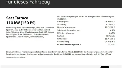 Gebraucht Seat Tarraco Style 150 PS (110 kW) 2024 Grau SUV