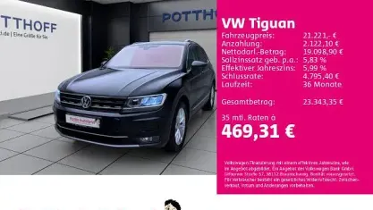 Gebraucht VW Tiguan Highline 150 PS (110 kW) 2020 Schwarz SUV