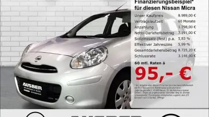 Gebraucht Nissan Micra Acenta 80 PS (58 kW) 2012 M) (silber Kleinwagen