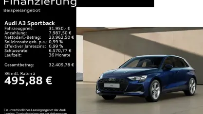 Gebraucht Audi A3 Advanced 150 PS (110 kW) 2025 Navarrablau metallic Limousine