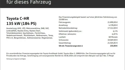 Gebraucht Toyota C-HR Team 184 PS (135 kW) 2021 Schwarz SUV