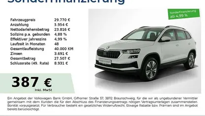 Moon weiss perleffekt Gebraucht 2024 Skoda Karoq Ambition SUV | 29.770 € (Fairer Preis)