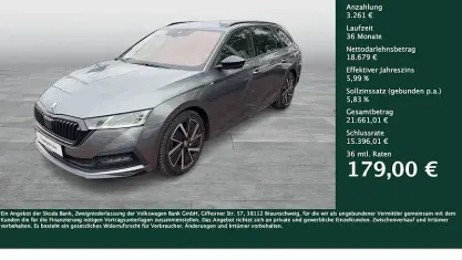 Gebraucht Skoda Octavia SportLine 150 PS (110 kW) 2023 Grau Kombi