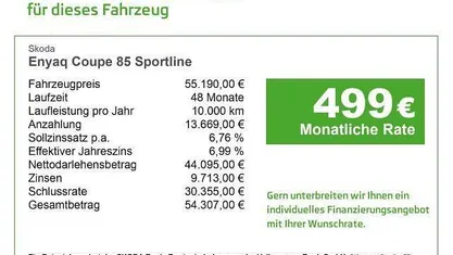 Neu Skoda Enyaq iV SportLine 210 kW (286 PS) 2026 Grau SUV