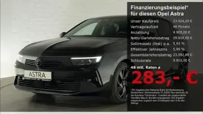 Gebraucht Opel Astra 131 PS (96 kW) 2025 Schwarz Kleinwagen
